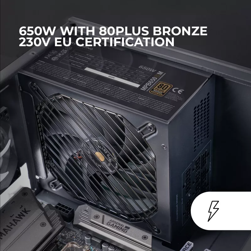 Mars Gaming MPB650SIM virtalähde 650 W 24-pin ATX ATX musta