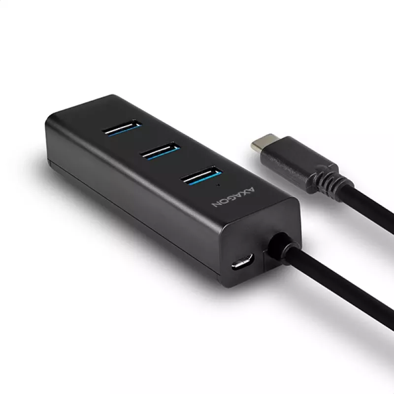 Axagon HUE-S2C USB-keskitin USB 3.2 Gen 1 (3.1 Gen 1) Type-A 5000 Mbit/s musta