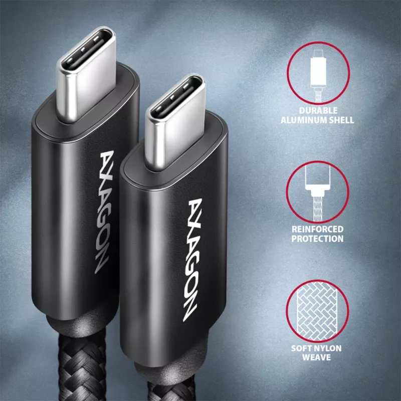 Axagon BUCM432-CM10AB USB-kaapeli USB4 Gen 3x2 1 m USB C musta
