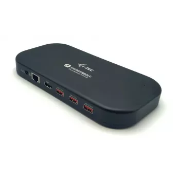 i-tec Thunderbolt 3/USB-C Dual-4K-telakointiasema + USB-C-DisplayPort-kaapeli (1,5 m) + virtalähde 60 W