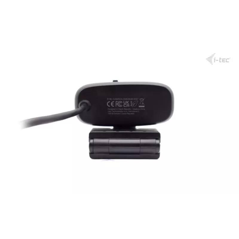 Webcam i-tec SOLOMON 300 4K, USB, 3840×2160, 8,29 MP, klipsikiinnitys, musta