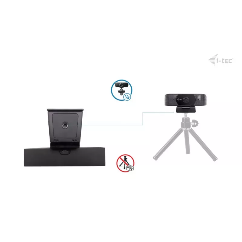 Webcam ITEC i-tec SOLOMON 500 4K PDAF — 4K Ultra HD, 3840×2160, USB, klipsikiinnitys, musta