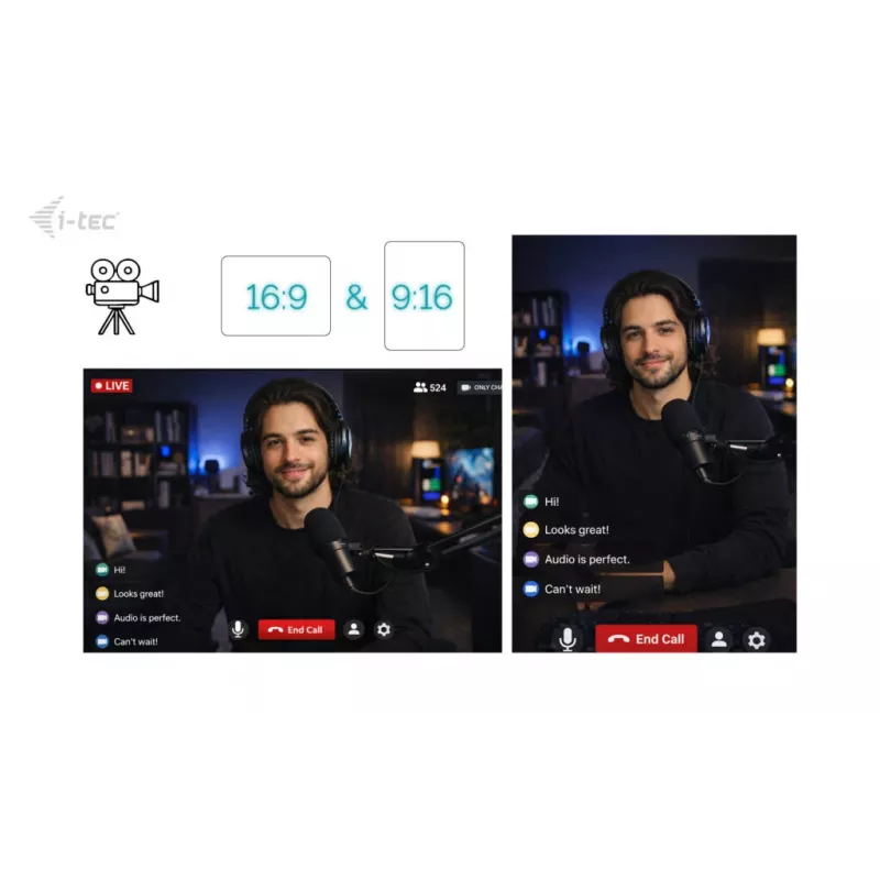 Webcam ITEC i-tec SOLOMON 700 STREAM 4K 3840x2160@60fps, 8,29 MP, USB-C, 1/4 tuuman jalustakierre