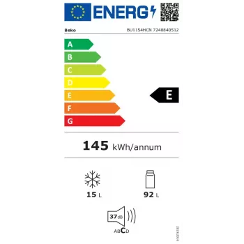 Beko BU1154HCN jää-pakastinyhdistelmä kalusteisiin 107 L valkoinen