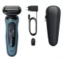 Kalvoparranajokone BRAUN Series 5 52-A1000S, sininen, Li-Ion akku, sisäänrakennettu akku, painikeohjaus, 166×64×51 mm