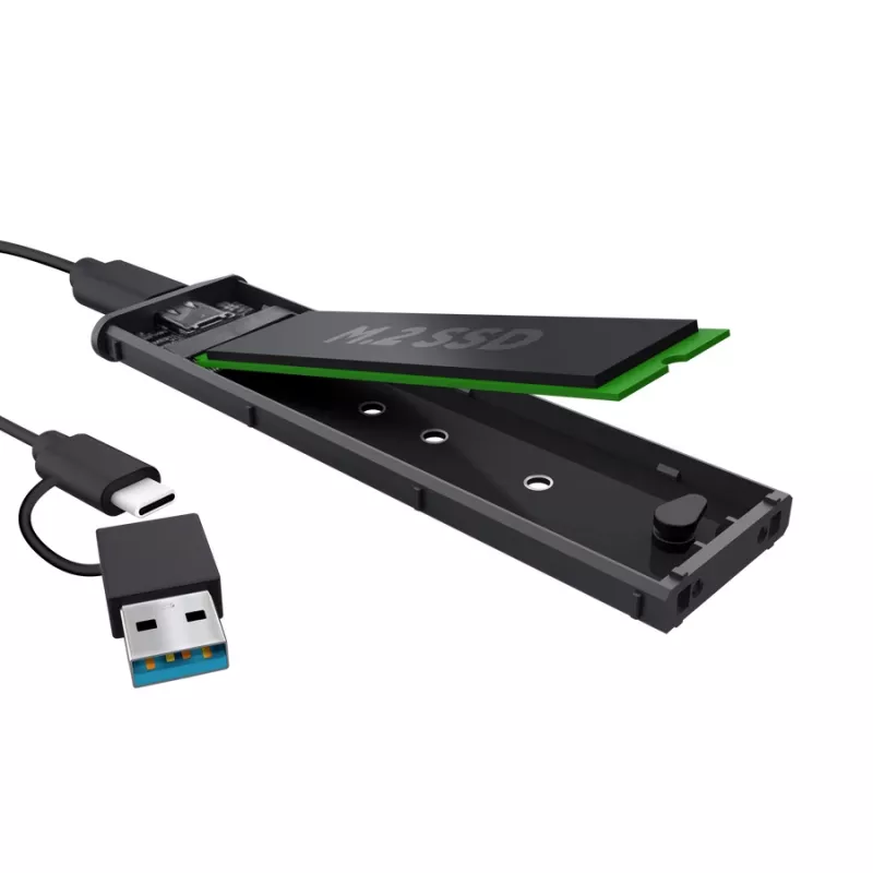 SSD-kotelo TRUST 25806 musta M.2:lle, yksittäinen asema, jopa 4 TB, USB Type-C 10 Gbit/s (USB 3.2 Gen 2)