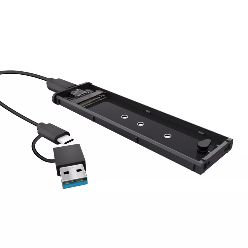 SSD-kotelo TRUST 25806 musta M.2:lle, yksittäinen asema, jopa 4 TB, USB Type-C 10 Gbit/s (USB 3.2 Gen 2)