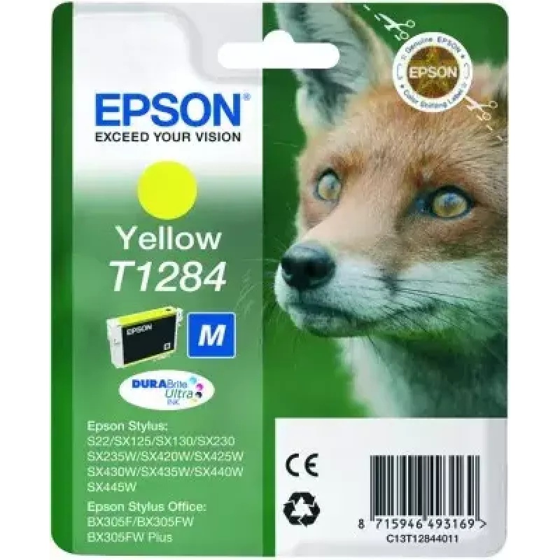 Epson Fox yksittäispakkaus keltainen T1284 DURABrite Ultra muste
