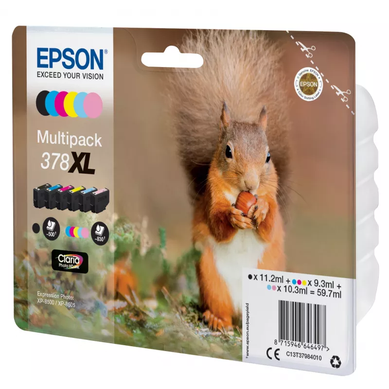Epson Squirrel monipakkaus 6 väriä 378XL Claria Photo HD muste
