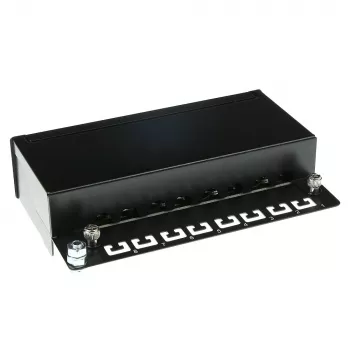 Pinta-asennettava suojattu 8-porttinen CAT5E-patchpanel-kotelo ACT FA5001, 173×44×109 mm