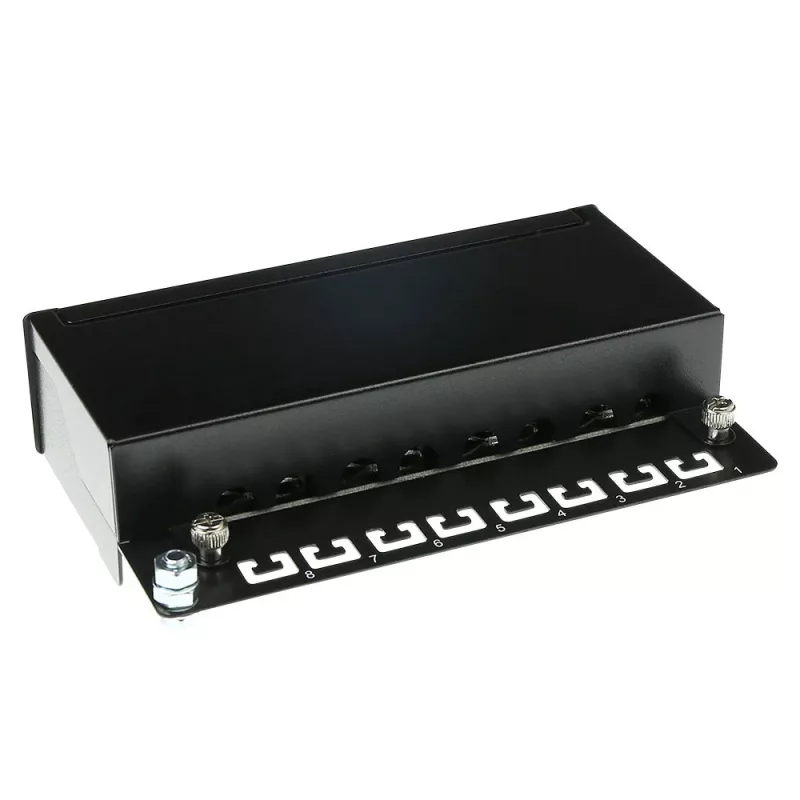 Pinta-asennettava suojattu 8-porttinen CAT5E-patchpanel-kotelo ACT FA5001, 173×44×109 mm