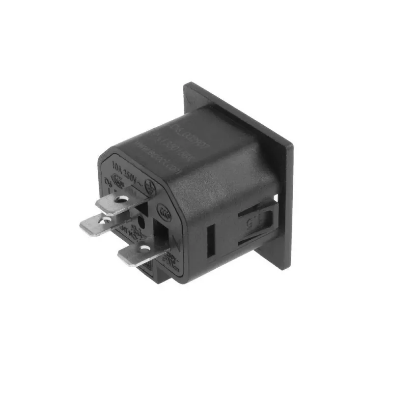 ACT C13 IEC Lock -virtajohto (1 lähtö) - musta, PA135015BK, C13, musta, punainen, liitin, suora, termoplasti, 2000 V