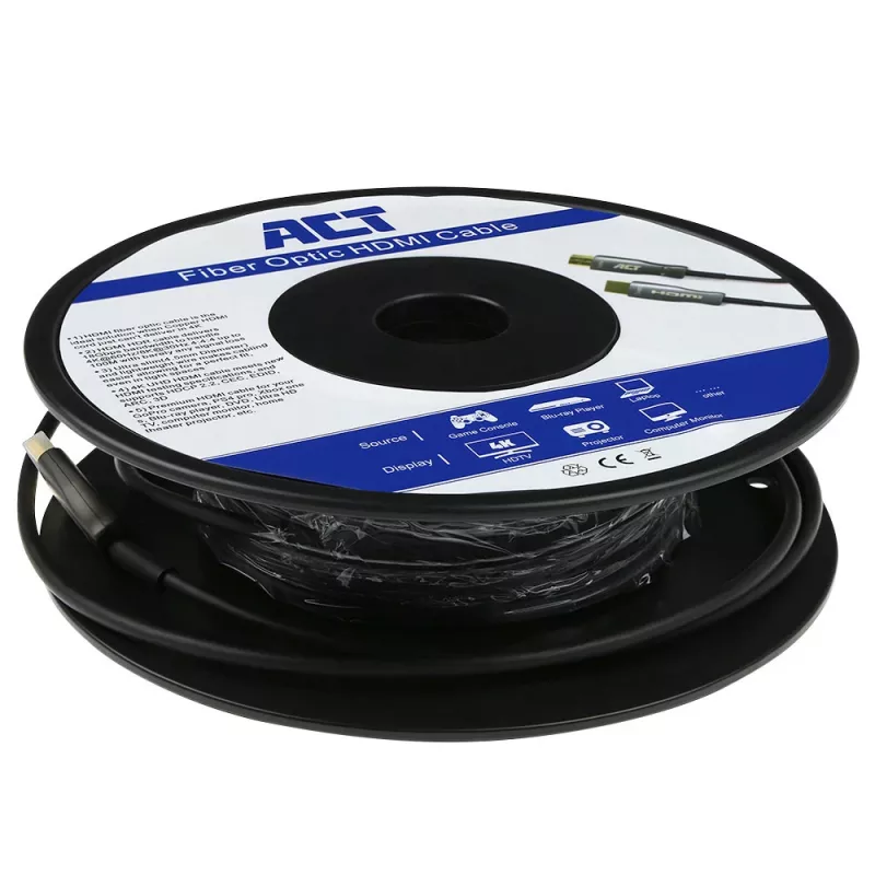 ACT 10 metrin HDMI Premium 4K aktiivinen optinen kaapeli v2.0 HDMI-A uros - HDMI-A uros
