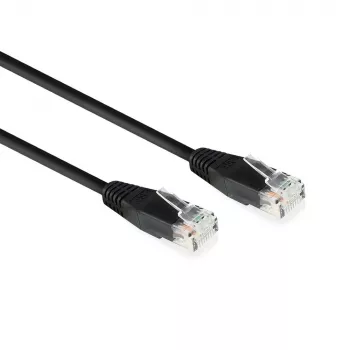 ACT musta 0.9 metrin U/UTP CAT6 -verkkokaapeli RJ45-liittimillä