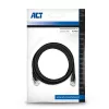 ACT musta 5,0 metrin U/UTP CAT6 -verkkokaapeli RJ45-liittimillä