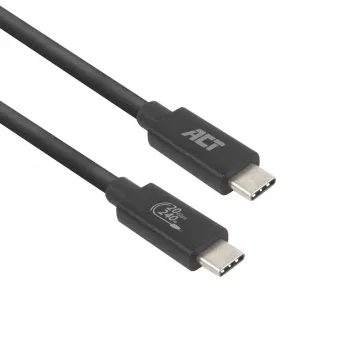 ACT USB4 20Gbps 240W USB Type-C -kaapeli 2 m musta USB-IF-sertifioitu