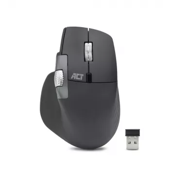 ACT AC5147 langaton hiiri, Bluetooth/USB, hiljainen napsautus, 4800 DPI, harmaa