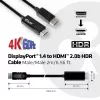 CLUB3D DisplayPort 1.4 - HDMI 2.0b HDR -kaapeli, uros/uros, 2 m