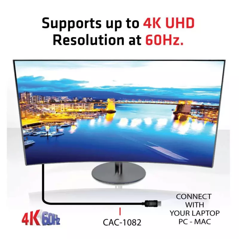 CLUB3D DisplayPort 1.4 - HDMI 2.0b HDR -kaapeli, uros/uros, 2 m