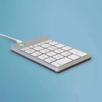 R-Go Tools -numeronäppäimistö R-Go Numpad Break, ergonominen numeronäppäimistö tauko-ohjelmistolla, johdollinen, valkoinen