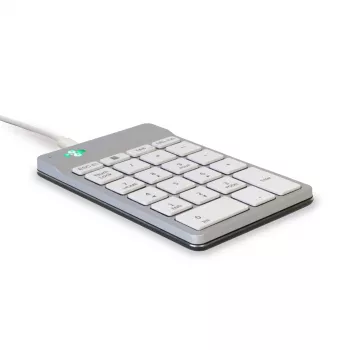R-Go Tools -numeronäppäimistö R-Go Numpad Break, ergonominen numeronäppäimistö tauko-ohjelmistolla, johdollinen, valkoinen