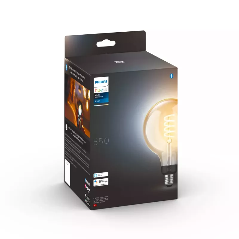 Philips älylamppu G125 E27 Filament Globe, 7 W, Bluetooth/Zigbee, 125×192 mm