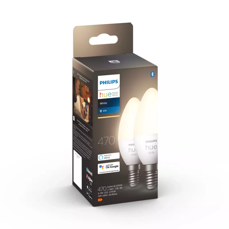 Älylamppu Philips Hue White Candle E14 Bluetooth Zigbee 2 kpl:n pakkaus