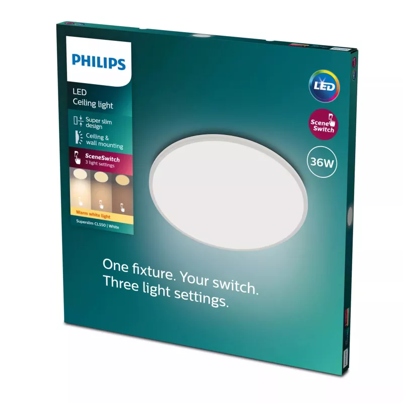 Kattovalaisin Philips Functional Super ohut 36 W LED valkoinen pyöreä