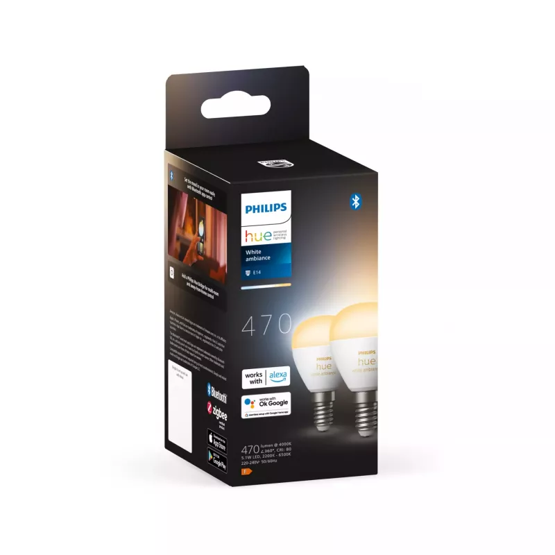 Philips Hue White Ambiance Lustre – E14 älylamppu – (2 kpl:n pakkaus)