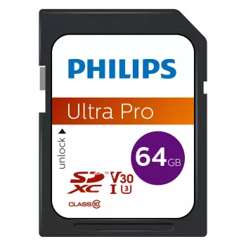 Flash-muisti Philips 64 GB SDXC UHS-I Class 10 FM64SD65B