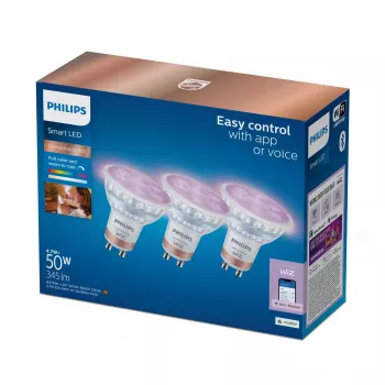 WiZ Philips Smart WiFi Spot PAR16 RGB GU10, 3 kpl:n pakkaus, Full Colour