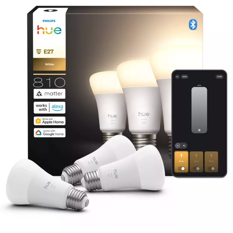 Philips A60 – E27 älylamppu – 810, Bluetooth/Zigbee, LED, E27, A19, pehmeä valkoinen, 2700 K