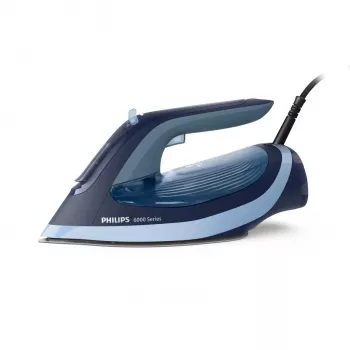 Höyrysilitysrauta Philips 6000-sarja DST6120/20 – 2600 W, SteamGlide Plus -silityspohja, 190 g/min höyryisku, 0,3 l vesisäiliö, 1,5 kg, sininen
