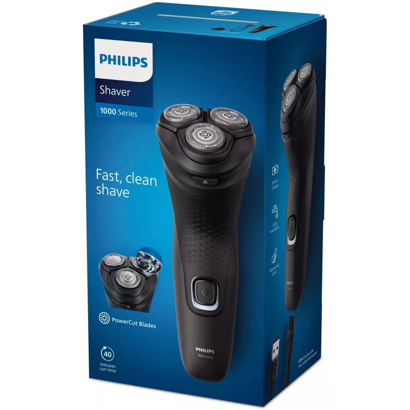 Philips Shaver 1000 Series S1141/00 kuivaparranajokone rotaatioparranajokone musta