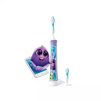 Äänihammasharja Philips Sonicare For Kids HX6322/12 – sisäänrakennettu Li-Ion-akku, 1 runko, 2 harjaspäätä, tila Päivittäinen hoito