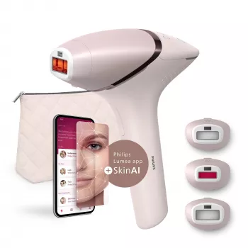 IPL-karvanpoistolaite Philips Lumea Prestige BRI953/02 – IPL, SenseIQ, päät kasvoille ja vartalolle, verkko-/akkukäyttö, ruusukulta/pinkki