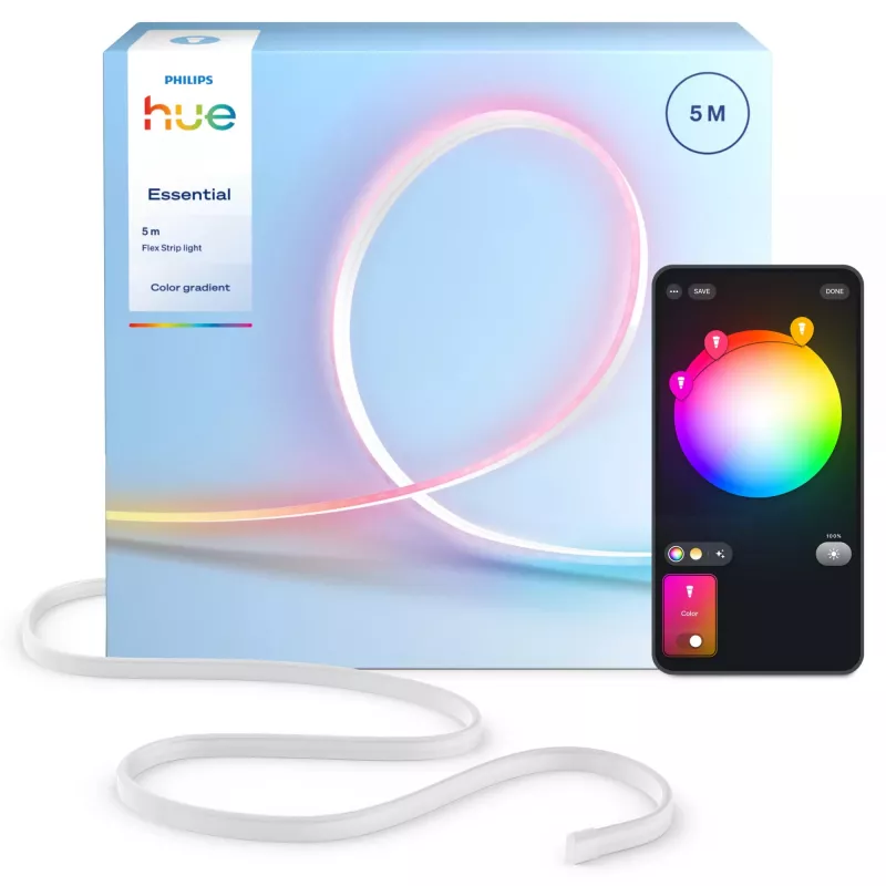 Älyvalonauha Philips Hue Essential Flex 5 m, Bluetooth/Zigbee, monivärinen, 19 W