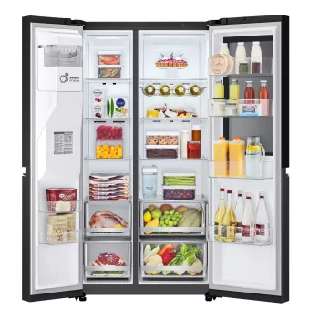 LG InstaView GSGV81EPLL side-by-side-jääkaappi vapaasti seisova 635 L musta