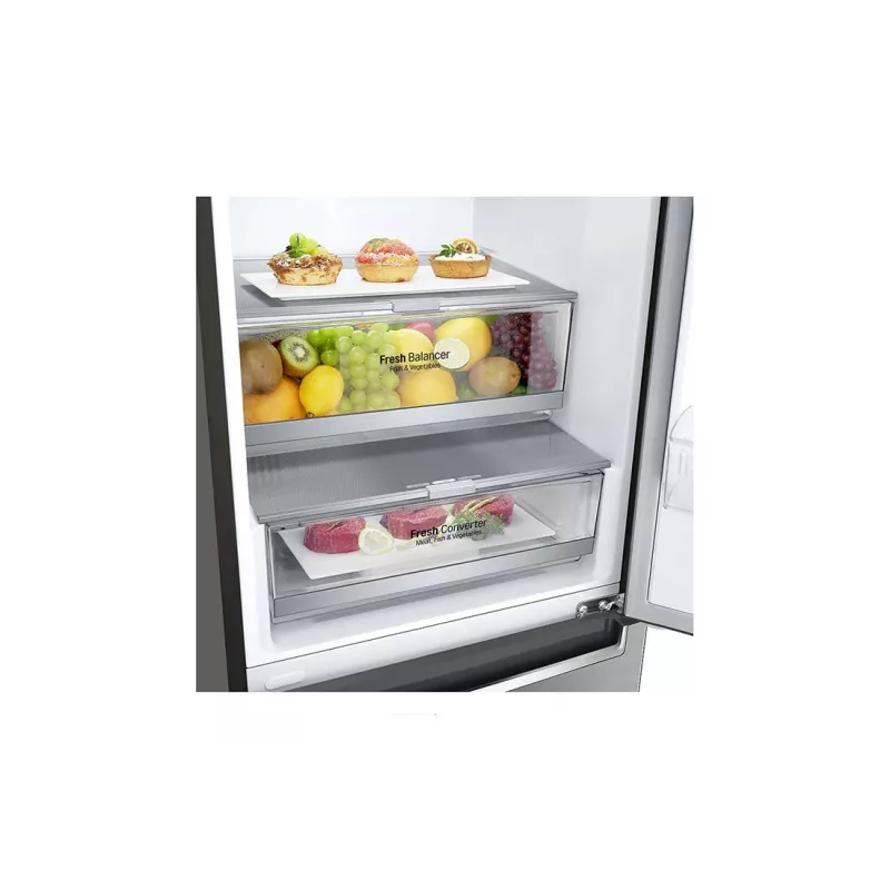 LG GBB72PZDMN jää-pakastinyhdistelmä vapaasti seisova 384 L hopea