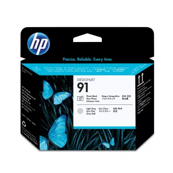 HP 91 valokuvamusta ja vaaleanharmaa DesignJet-tulostuspää, HP DesignJet Z6100 -tulostinsarja, lämpömustesuihku, musta, Singapore, 28 mm, 143 mm
