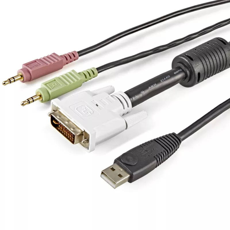 StarTech.com 1,8 m 4-in-1 USB DVI KVM -kaapeli äänellä ja mikrofonilla