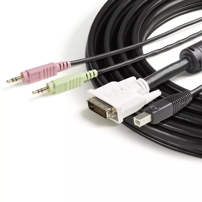 StarTech.com 1,8 m 4-in-1 USB DVI KVM -kaapeli äänellä ja mikrofonilla