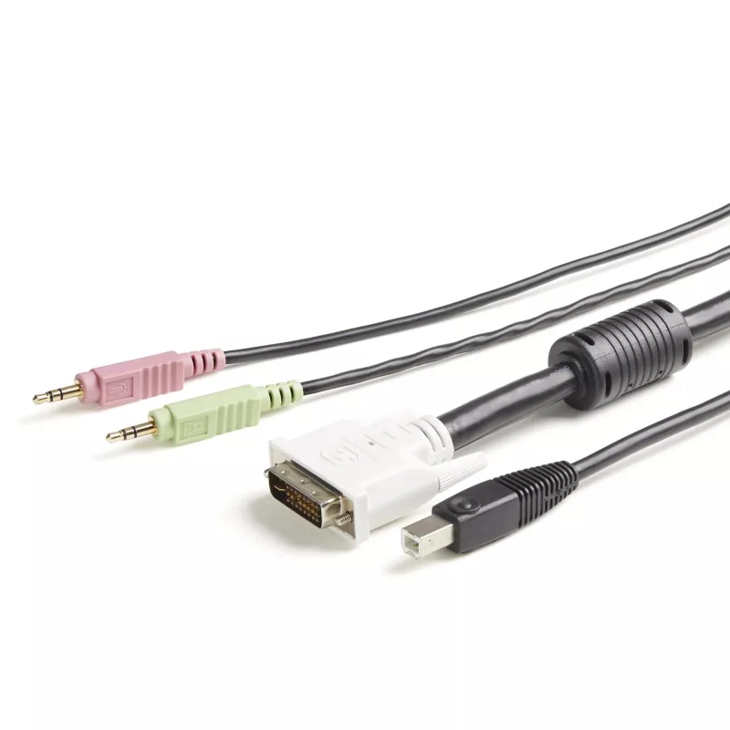 StarTech.com 1,8 m 4-in-1 USB DVI KVM -kaapeli äänellä ja mikrofonilla