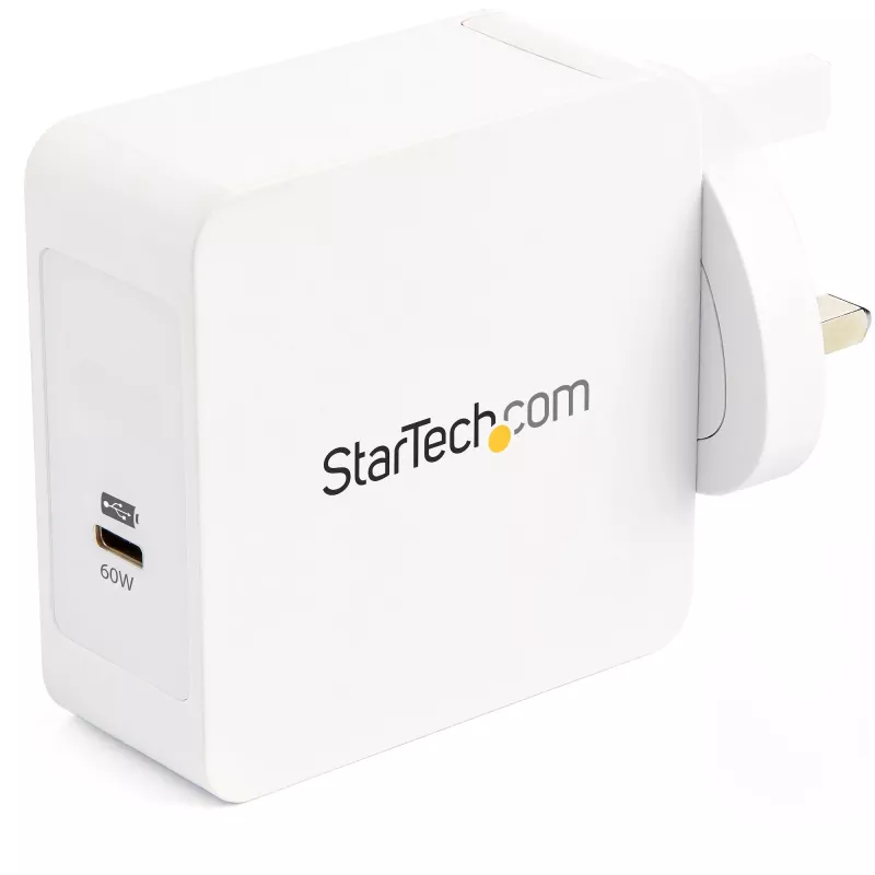 StarTech.com USB-C seinälaturi - USB-C kannettavan laturi 60 W PD - 6 jalkaa/2 m kaapeli - yleinen kompakti Type-C verkkolaite - Dell XPS/Lenovo X1 Carbon/HP EliteBook/MacBook - USB-IF/CE-sertifioitu