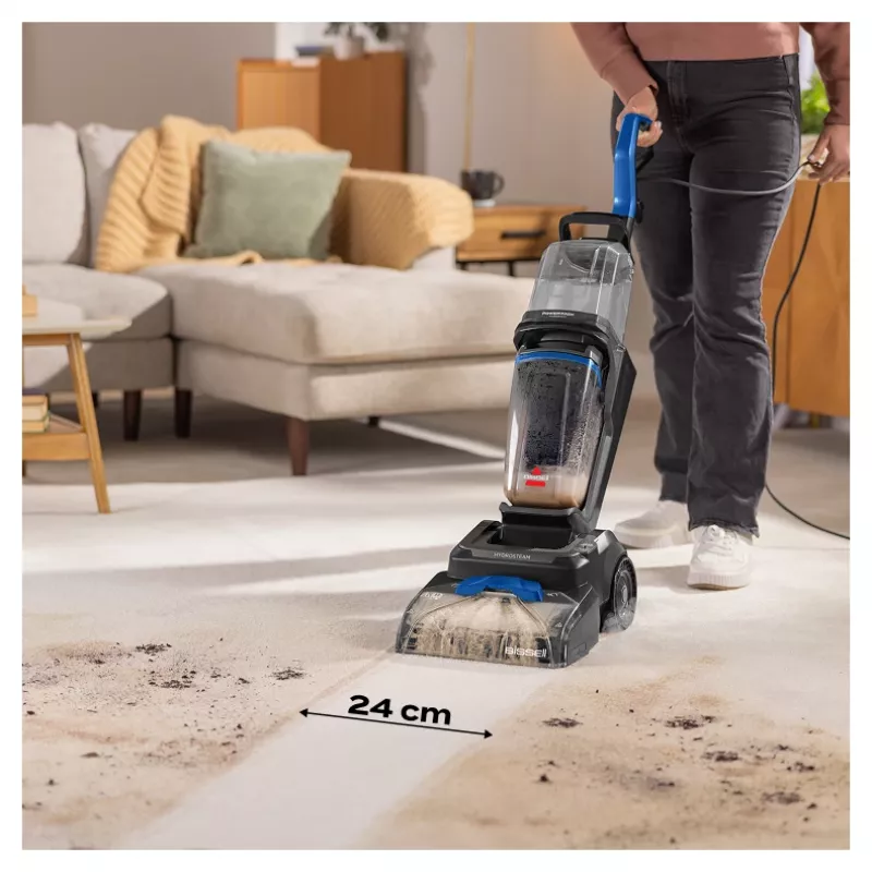 Bissell PowerWash HydroSteam -matonpuhdistuskone työnnettävä Deep musta, sininen, titanium