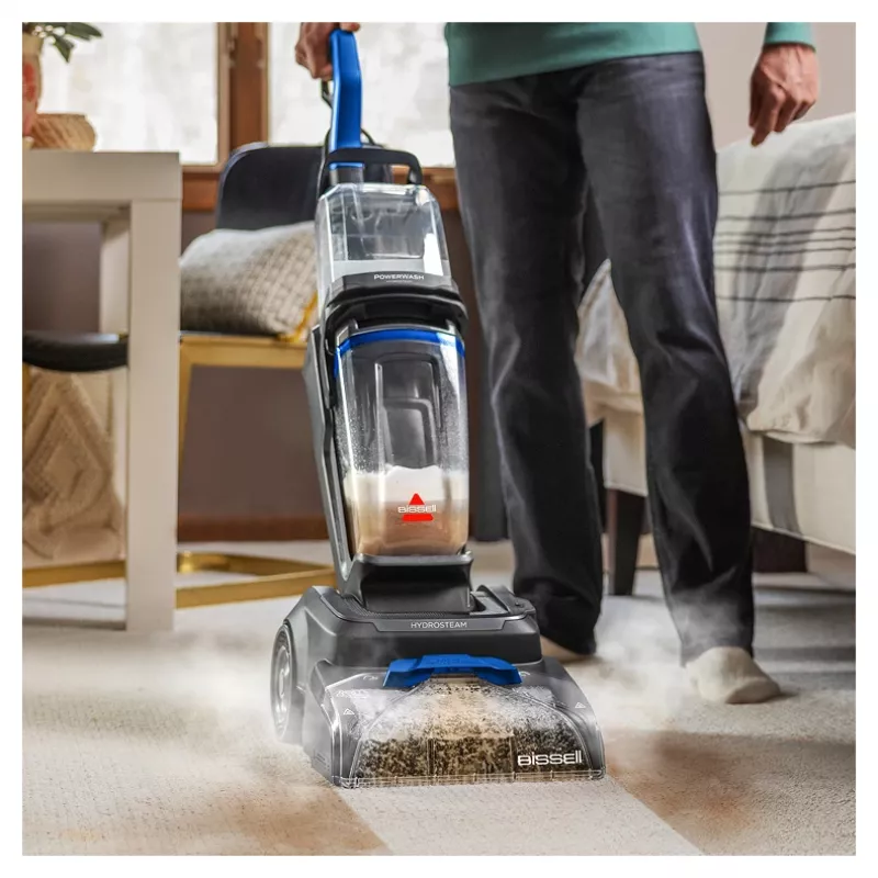 Bissell PowerWash HydroSteam -matonpuhdistuskone työnnettävä Deep musta, sininen, titanium