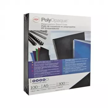 GBC Poly Opaque -sidontakansio A4 300 mikronia, A4, polyvinyylikloridi (PVC), musta, matta, 0,3 mm, 25 kpl
