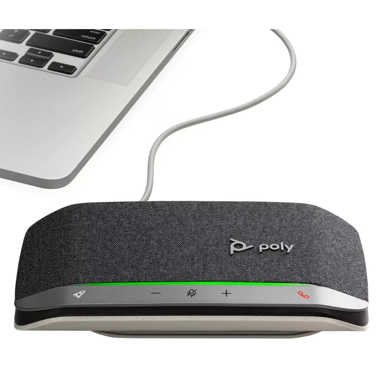 HP Poly Sync 20 USB-A -kaiutinpuhelin, PC, hopea, 0,715 m, IP64, Windows 10, Windows 11, MacOS