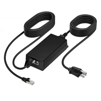 HP Poly PoE++ 65W 2.5G-sovitin 3,66 m CAT6A-kaapelilla ja virtajohdolla