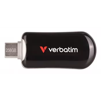 Verbatim Plectra USB-C-muistitikku musta 256GB, 256 GB, USB Type-C, 3.2 Gen 1 (3.1 Gen 1), 100 MB/s, suojukseton, musta